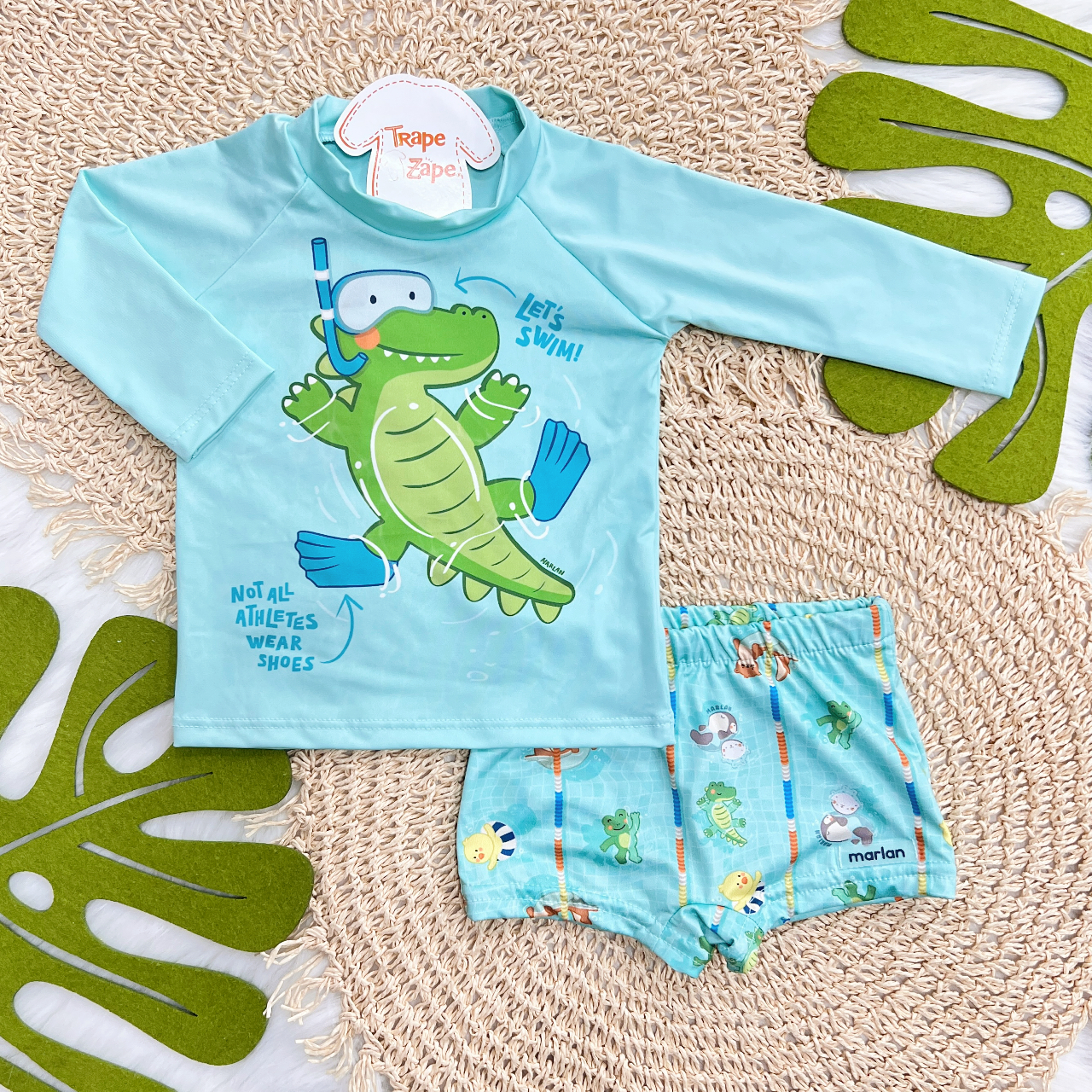 Linha Praia - Blusa Manga Longa com Proteção UV50+ e Sunga - Let's Swin